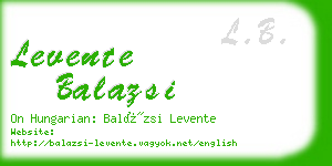 levente balazsi business card